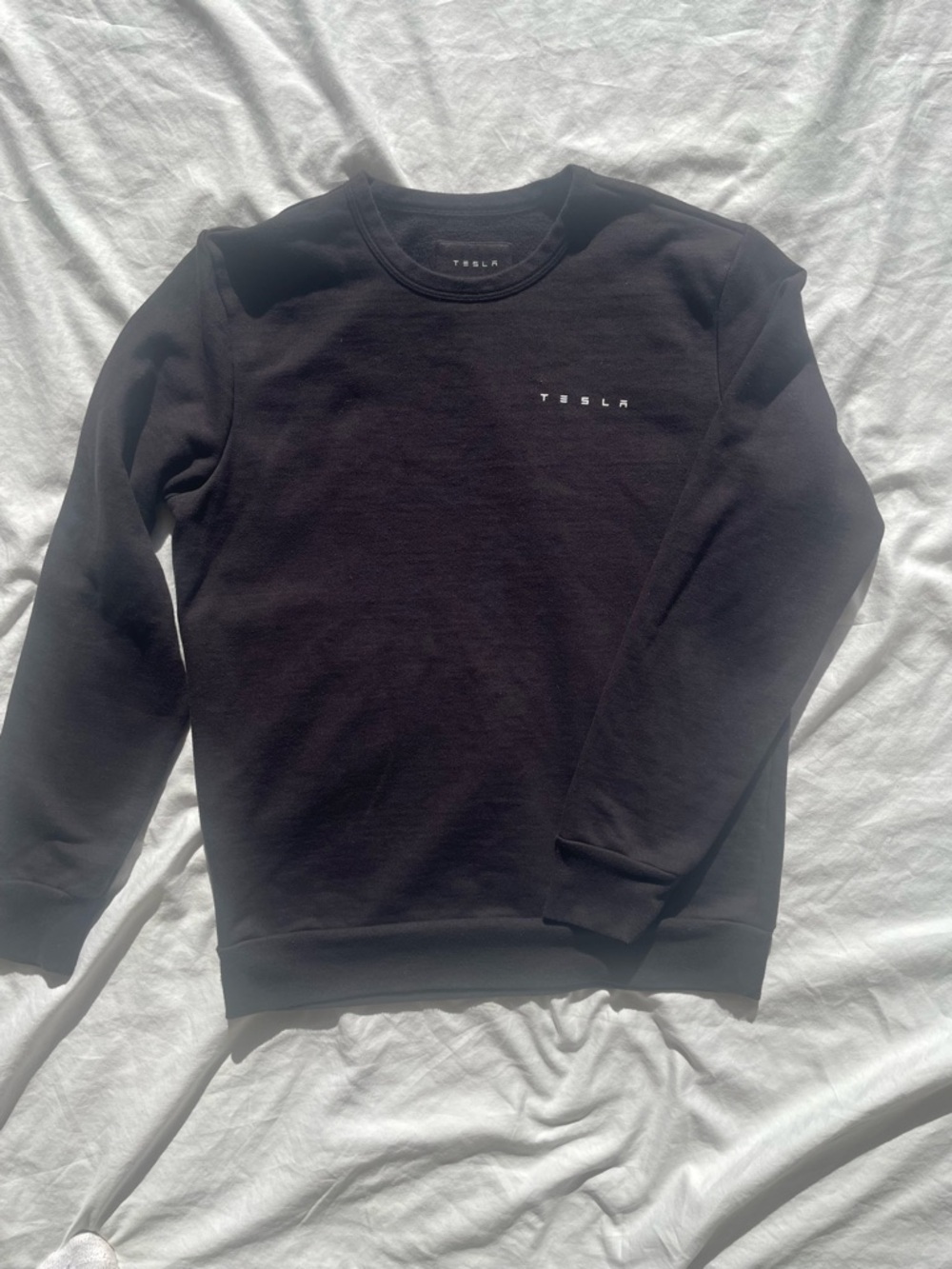 Tesla Men's Black Crewneck Sweater Size M Medium Tech Minimal